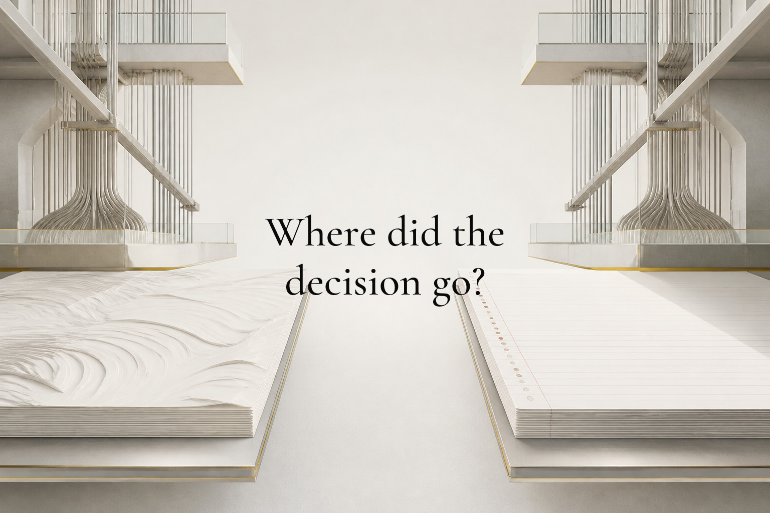 Where did the decision go? A finished AI-generated work product beside a plain written log of decisions, with the log carrying the real weight of accountability — As AI agents take on more autonomous operational work, the most important human…